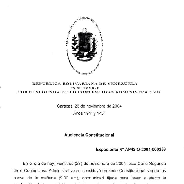 Corte 2da de lo Contencioso Administrativo 2004