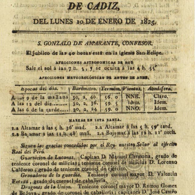 Diario Mercantil de Cádiz  - 10 Enero 1825 N°3084