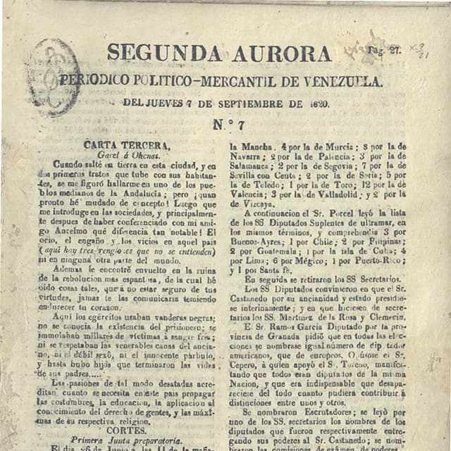 Segunda Aurora - 7 Septiembre 1820 N°7