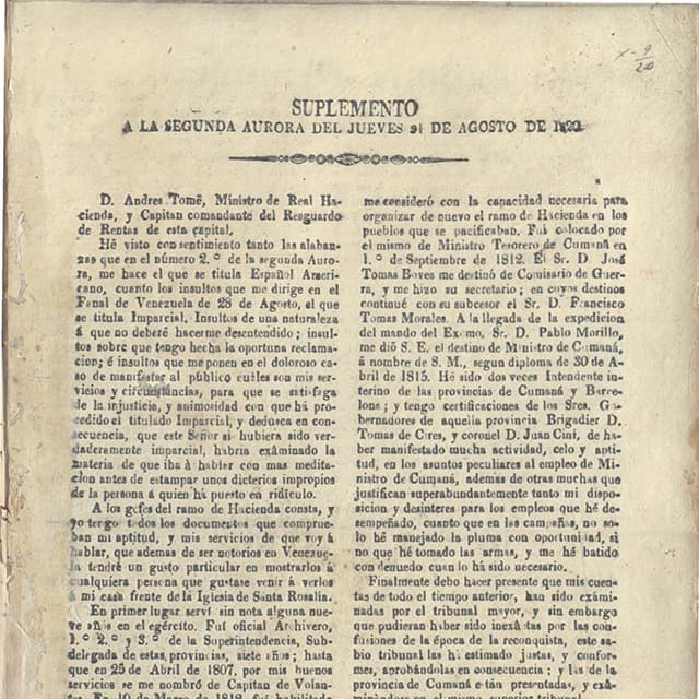 Segunda Aurora - 31 Agosto 1820 N°6