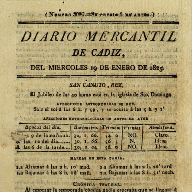 Diario Mercantil de Cádiz  - 19 Enero 1825 N°3093