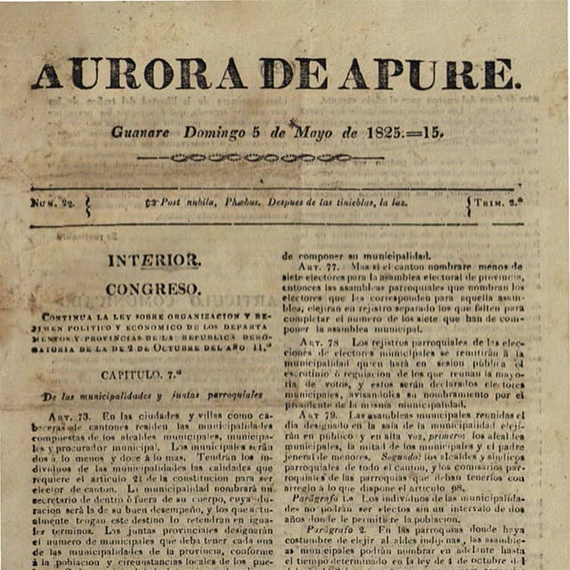 Aurora de Apure - 5 Mayo 1825 N°22