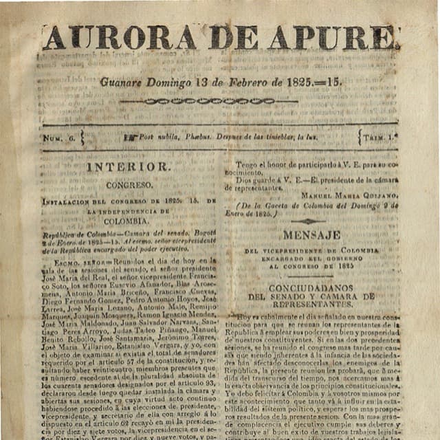 Aurora de Apure - 13 Febrero 1825 N°6