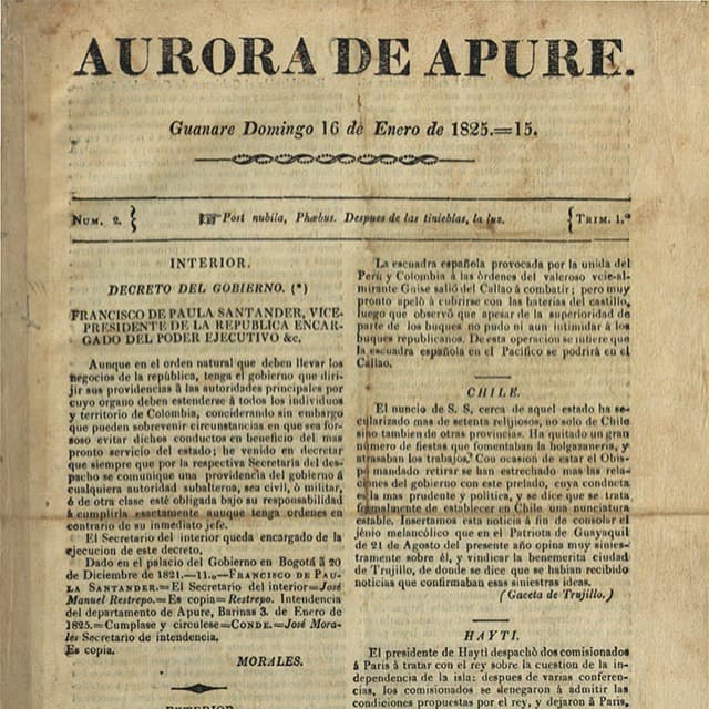 Aurora de Apure - 16 Enero 1825 N°2