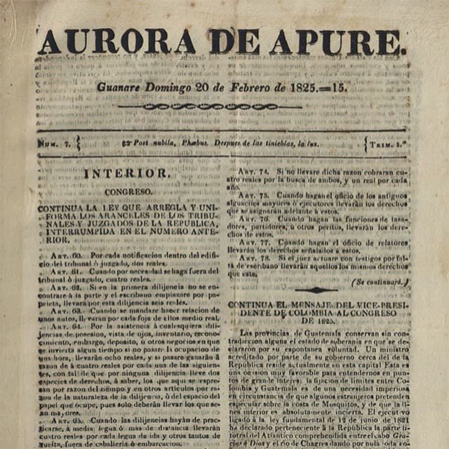 Aurora de Apure - 20 Febrero 1825 N°7