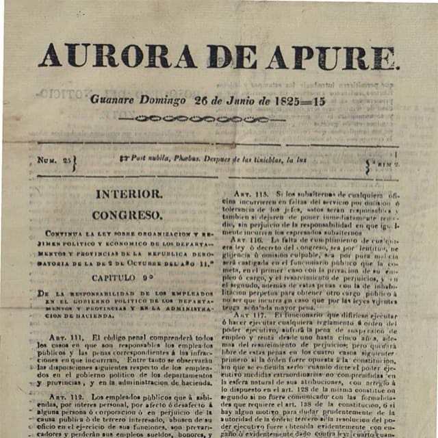 Aurora de Apure - 26 Junio 1825 N°25