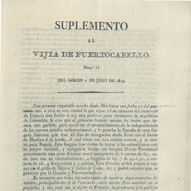 El Vigía de Puerto Cabello - 2 Julio 1825 N°11